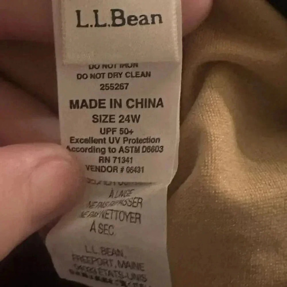 L.L Bean UPF 50 Size 24W Navy Blue‎ - Picture 3 of 3